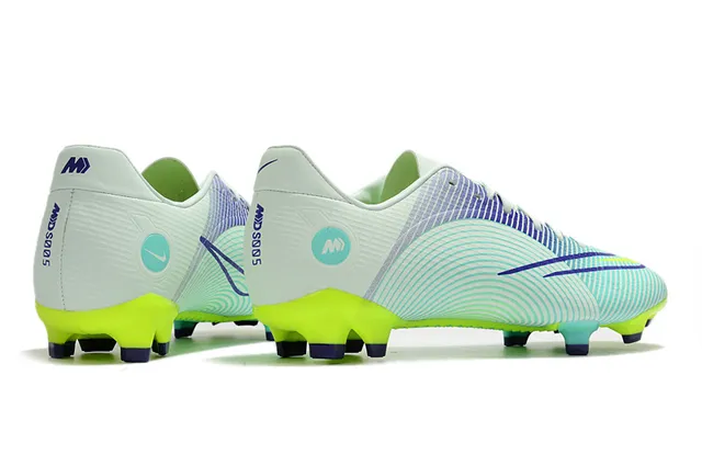 Nike Mercurial Vapor Wave Pattern Chaussures de football à crampons pour terrain ferme Mint et Neon Lime 12
