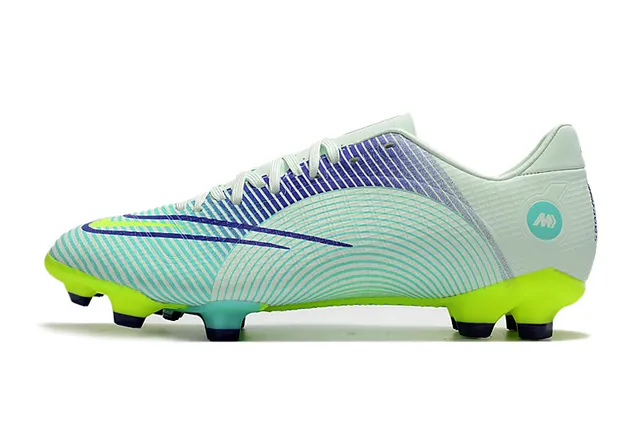 Nike Mercurial Vapor Wave Pattern Chaussures de football à crampons pour terrain ferme Mint et Neon Lime 14