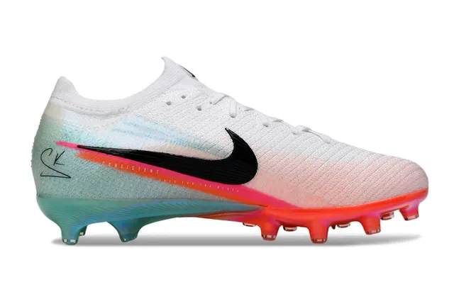 Nike Mercurial Vapor Brancas Multicolor Knit Upper Sola Iridiscente Gradiente Firm-Ground Sapatos de Futebol 7
