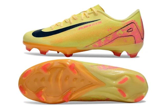 Nike Mercurial Vapor Yellow Pink Low-Cut Synthetic Upper Vibrant Colorway Firm-Ground Soccer Shoes 6