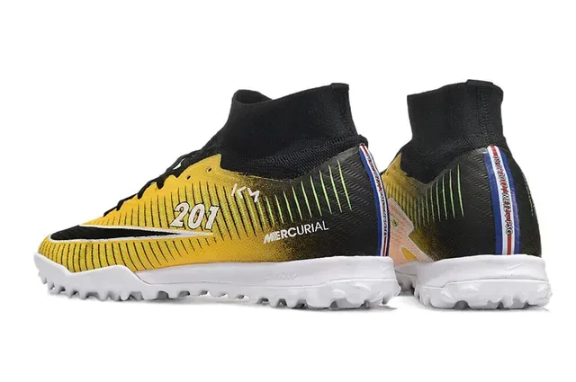 Nike Mercurial X 201 Jaune Noir Pelouse Chaussures de football 4