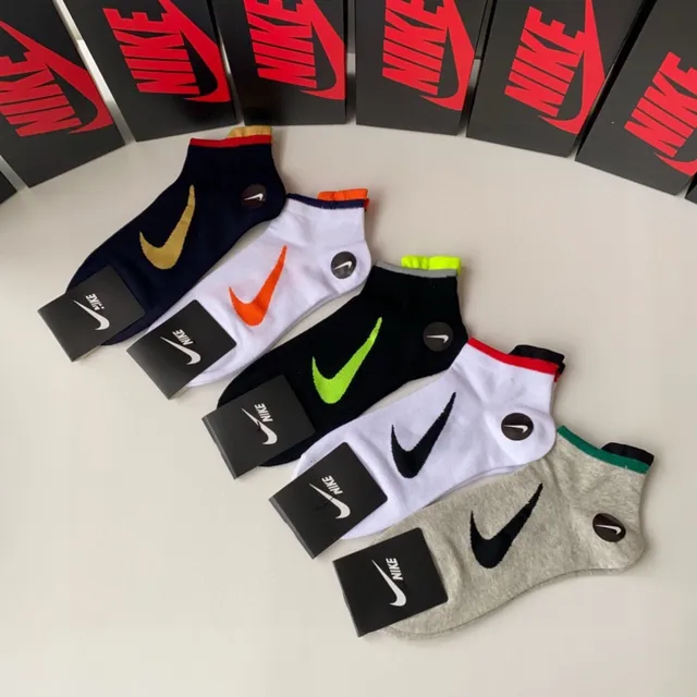 Nike বহু রঙের কম-কাট গোড়ালি বুনন নির্মাণ মোজা 4