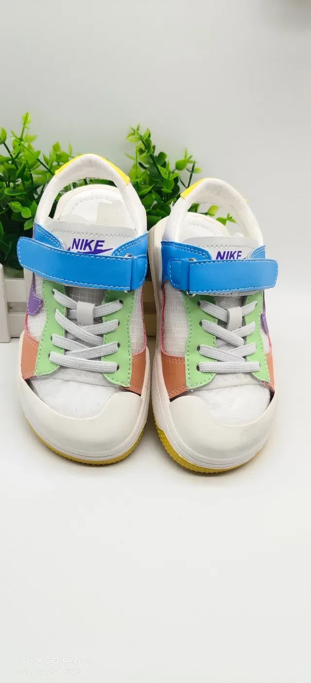 Nike Multicolor Panelled Lace-and-Velcro Kids Lifestyle Sneakers 17