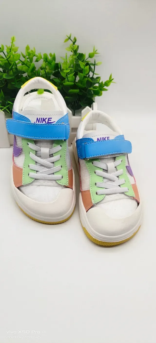 Nike Multicolor Panelled Lace-and-Velcro Kids Lifestyle Sneakers 19