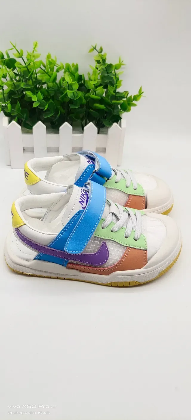 Nike Multicolor Panelled Lace-and-Velcro Kids Lifestyle Sneakers 20