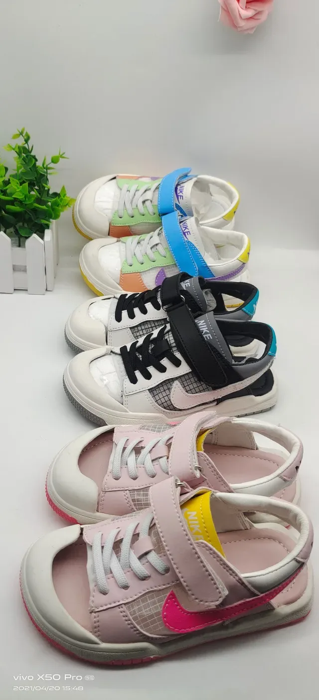 Nike Multicolor Panelled Lace-and-Velcro Kids Lifestyle Sneakers 21