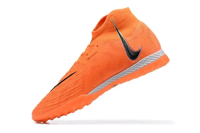 Nike Orange Black High-Top Knit Upper Conical Turf Studs Artificial-Grass Soccer Shoes 4