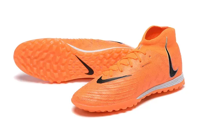 Nike Orange Black High-Top Knit Upper Conical Turf Studs Artificial-Grass Soccer Shoes 7