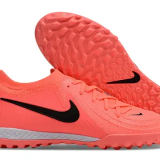Nike Orange Black Knit Upper Low-Cut Collar Turf Soccer Shoes