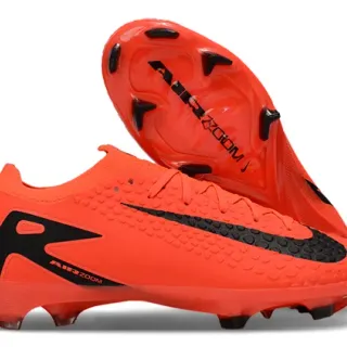 Nike Orange Black Low-Cut Cleat Textured Dimpled Forefoot Firm-Ground Soccer Shoes