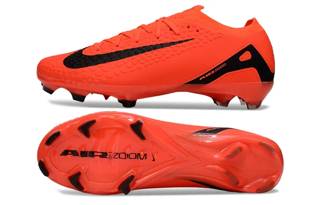 Nike Orange Black Low-Cut Cleat Textured Dimpled Forefoot Firm-Ground Soccer Shoes 6