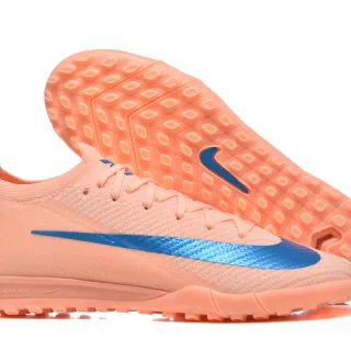 Nike नारंगी नीली बुनाई ऊपरी लो-कट कॉलर टर्फ फुटबॉल जूते