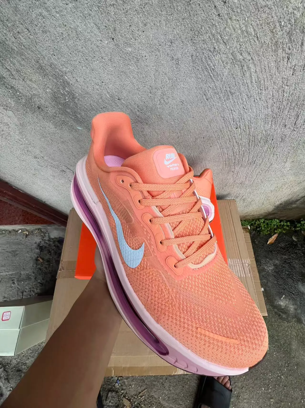 Nike Naranja Rosa Parte Superior de Knit Visible Air Zoom Unit Zapatillas de correr 2