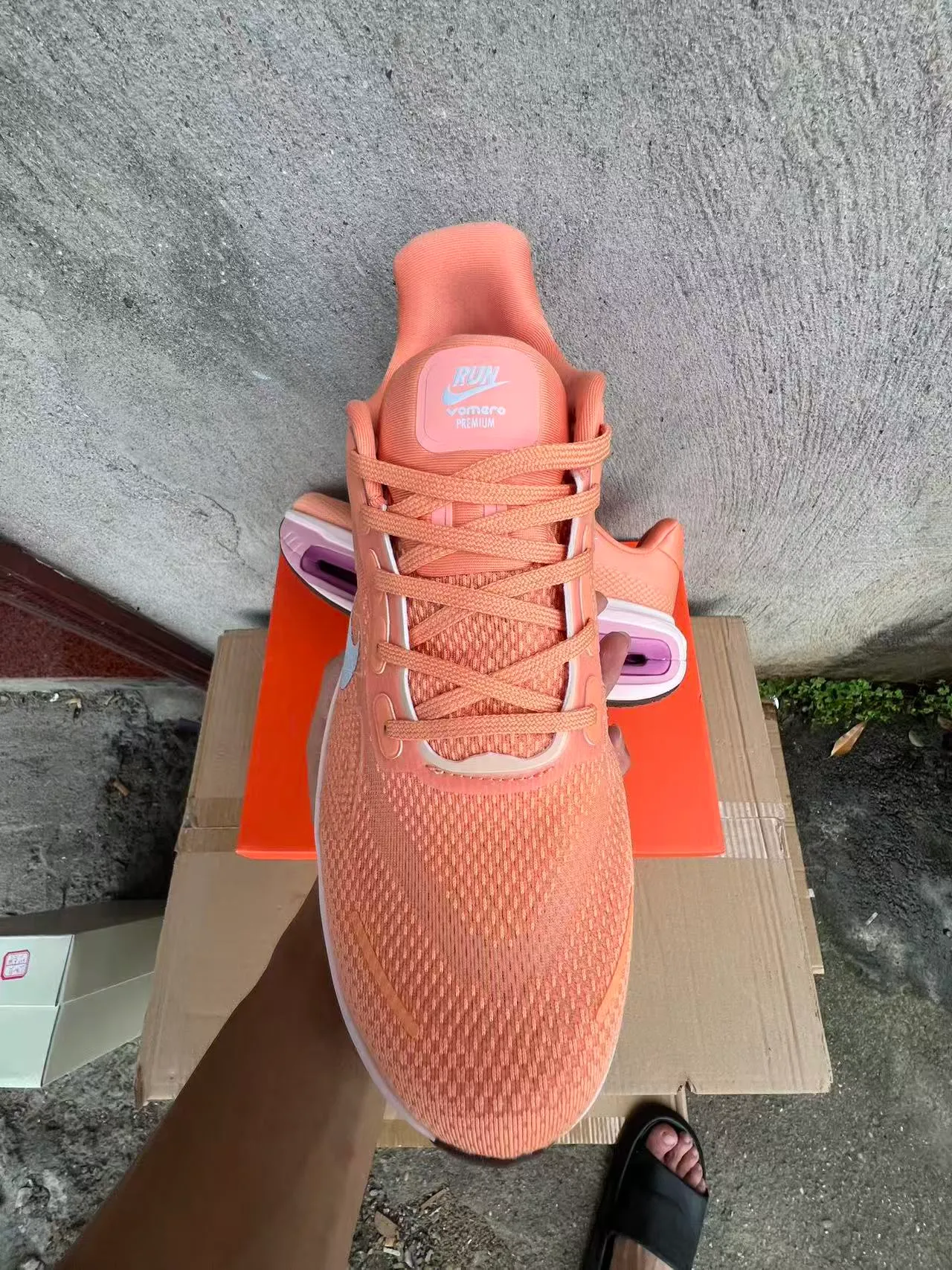 Nike Naranja Rosa Parte Superior de Knit Visible Air Zoom Unit Zapatillas de correr 3