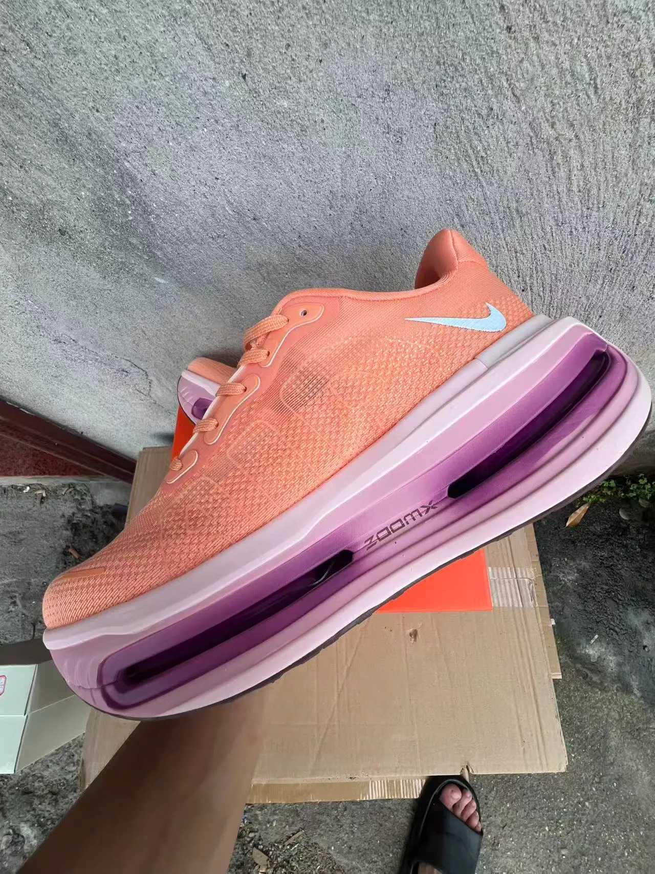 Nike Naranja Rosa Parte Superior de Knit Visible Air Zoom Unit Zapatillas de correr 5