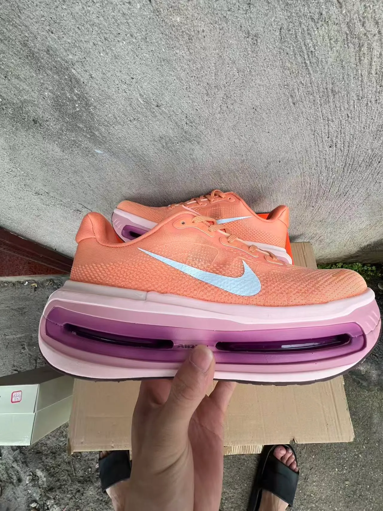 Nike Naranja Rosa Parte Superior de Knit Visible Air Zoom Unit Zapatillas de correr 7