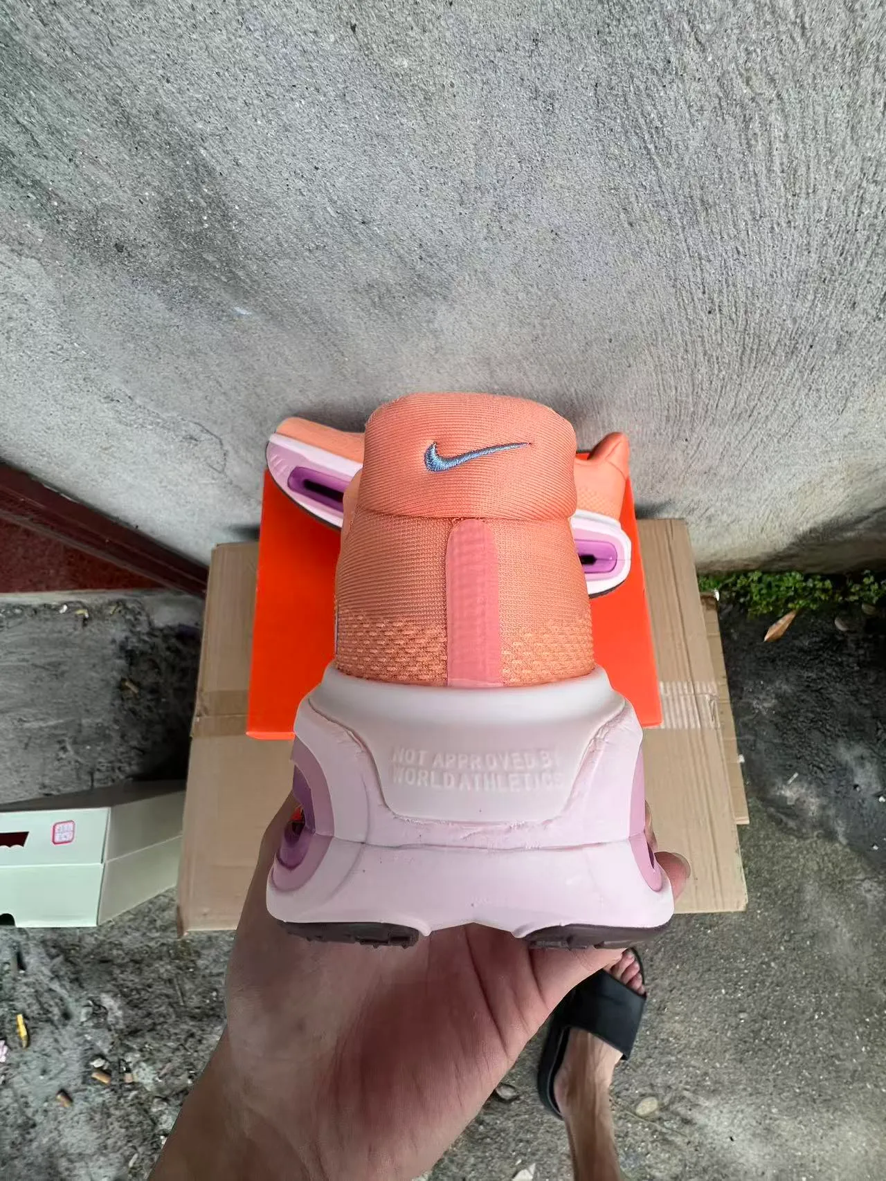 Nike Naranja Rosa Parte Superior de Knit Visible Air Zoom Unit Zapatillas de correr 8