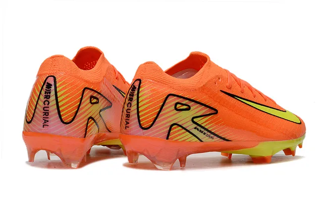 Nike Orange Yellow Knit Upper Molded TPU Cage Firm-Ground Soccer Shoes 5