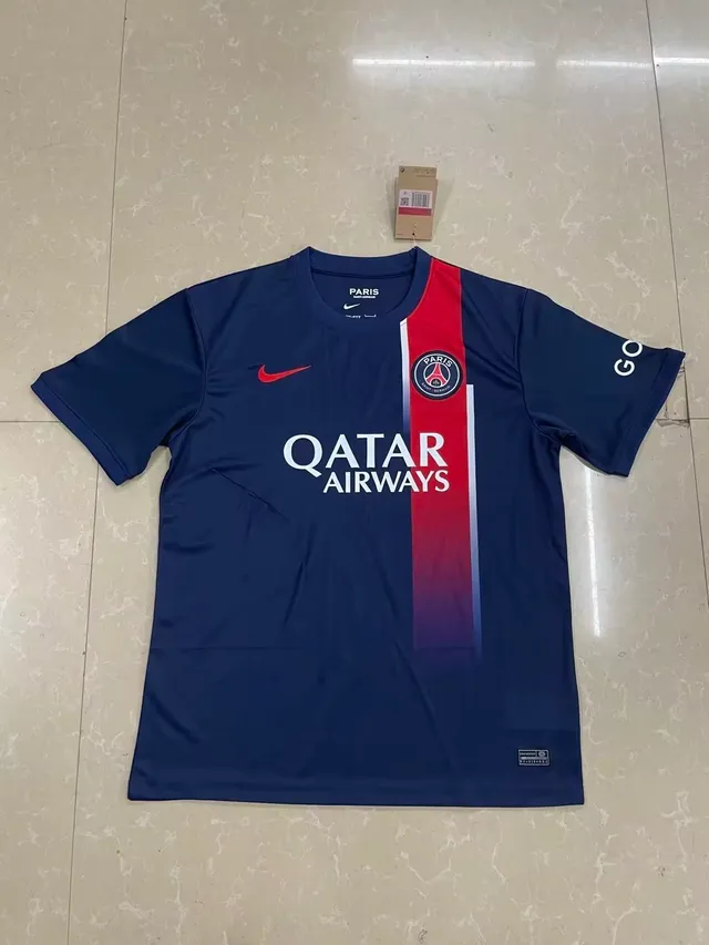 Nike Paris Saint-Germain Qatar Airways Navy Blue Gradient Stripe Jersey 3
