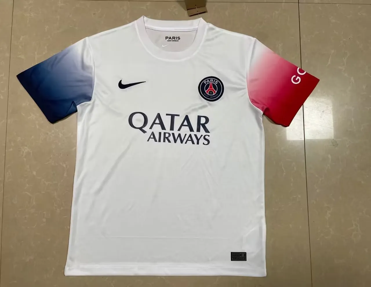 Nike Paris Saint-Germain Qatar Airways Navy Blue Gradient Stripe Jersey 5