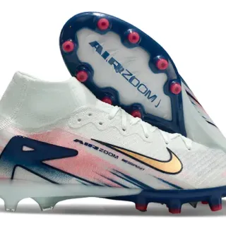 Nike Phantom GT Air Zoom White Blue Pink Firm-Ground Soccer Shoes