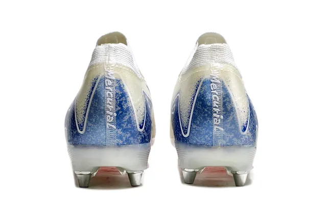 Nike Phantom GT Beige Blue Knit Upper Translucent Sole Firm-Ground Soccer Shoes 4