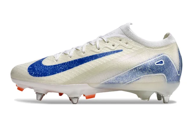 Nike Phantom GT Beige Blue Knit Upper Translucent Sole Firm-Ground Soccer Shoes 8