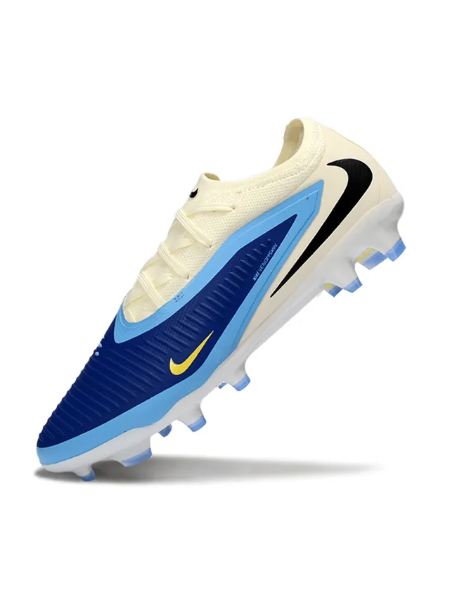 Nike Phantom GT Beige Blue Low-Cut Knit Upper Firm-Ground Soccer Shoes 3