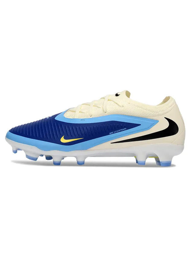 Nike Phantom GT Beige Blue Low-Cut Knit Upper Firm-Ground Soccer Shoes 7