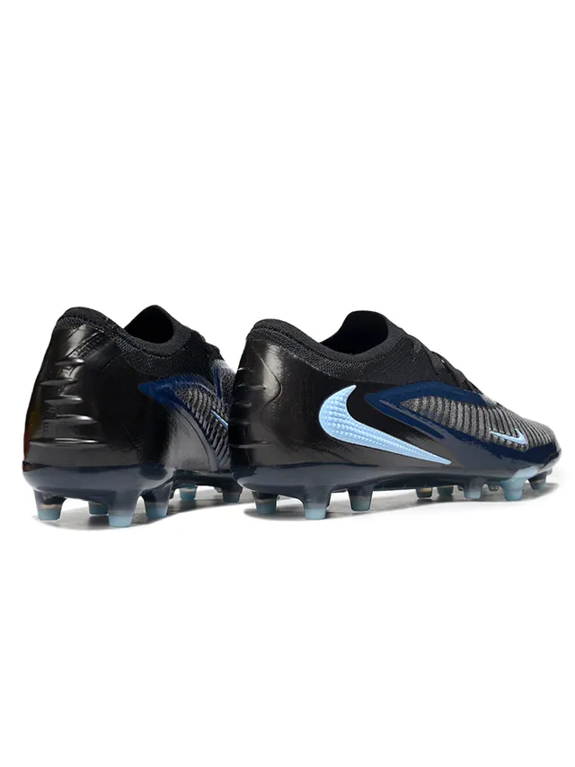 Nike Phantom GT Black Blue Knit Upper Glossy Synthetic Cage Firm-Ground Soccer Shoes 5