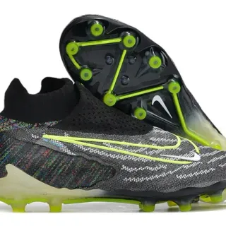 Nike Phantom GT أسود أخضر أعلى Knit كولار سوك فت أرضية صلبة أحذية كرة القدم