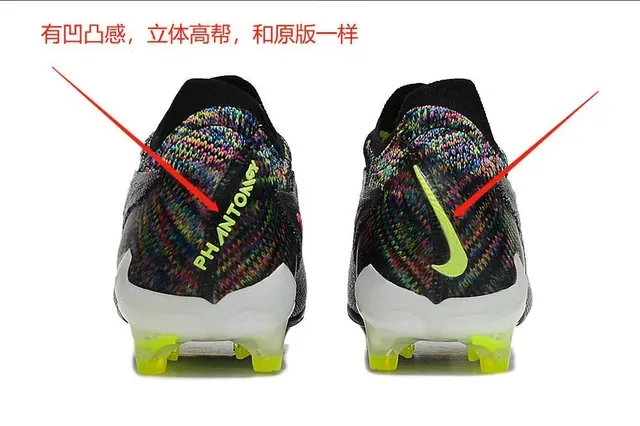 Nike Phantom GT Noir Vert Knit Upper Col Sock-Fit Firm-Ground Chaussures de Football 2