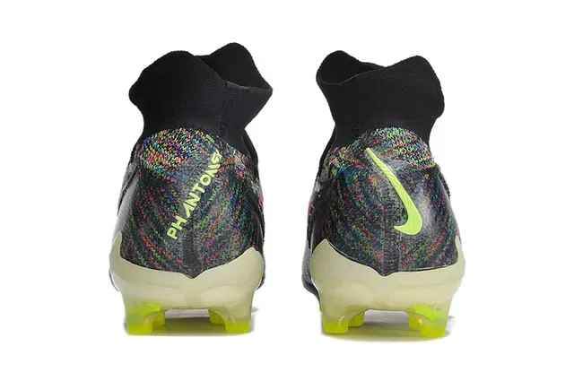Nike Phantom GT Noir Vert Knit Upper Col Sock-Fit Firm-Ground Chaussures de Football 5