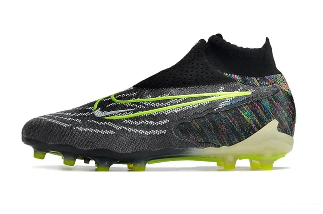 Nike Phantom GT Noir Vert Knit Upper Col Sock-Fit Firm-Ground Chaussures de Football 9