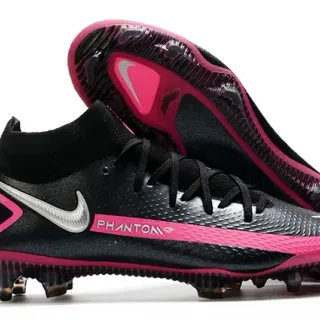 Nike Phantom GT Black Pink 袜式领口 纹理合成鞋面 钉地足球鞋