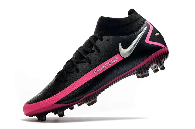 Nike Phantom GT Black Pink gola de meia parte superior sintética texturizada sola para terreno firme sapatos de futebol 4