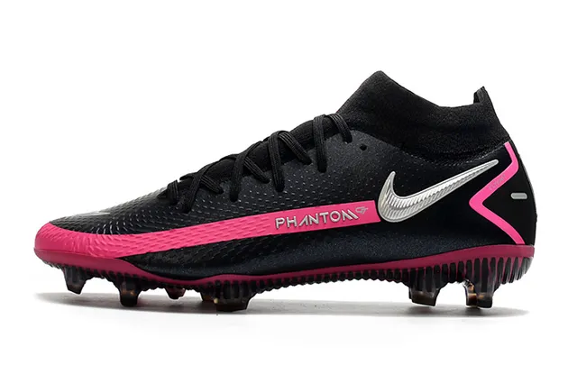 Nike Phantom GT Black Pink gola de meia parte superior sintética texturizada sola para terreno firme sapatos de futebol 5