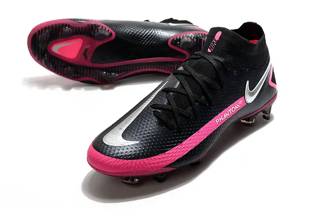 Nike Phantom GT Black Pink gola de meia parte superior sintética texturizada sola para terreno firme sapatos de futebol 6