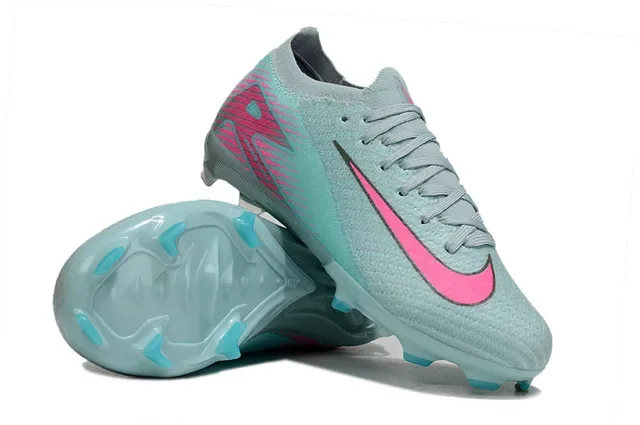 Nike Phantom GT Tênis de Futebol Azul Rosa Upper de malha Colar baixo Firm-Ground 2