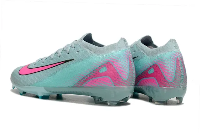 Nike Phantom GT Tênis de Futebol Azul Rosa Upper de malha Colar baixo Firm-Ground 4