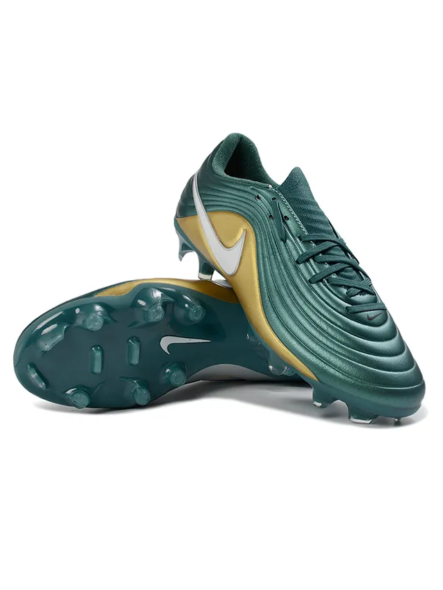 Nike Phantom GT Green Gold Ribbed Synthetic Upper Metallic Finish Firm-Ground Soccer Shoes 2