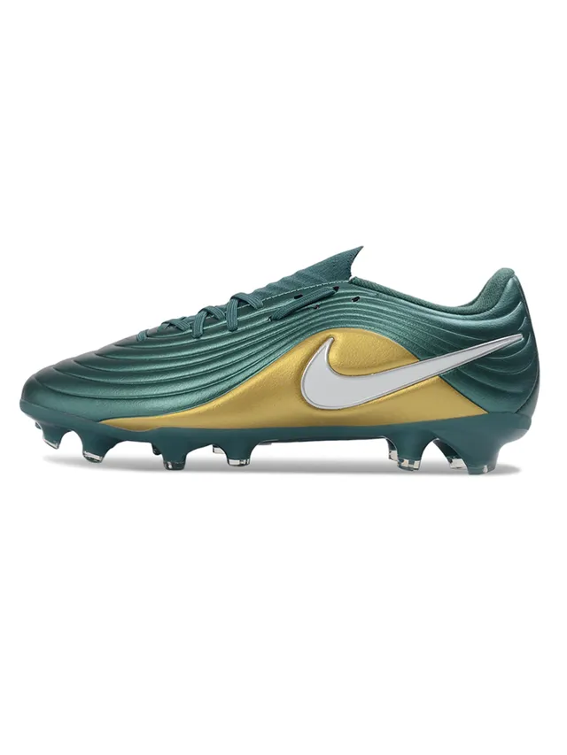 Nike Phantom GT Green Gold Ribbed Synthetic Upper Metallic Finish Firm-Ground Soccer Shoes 5
