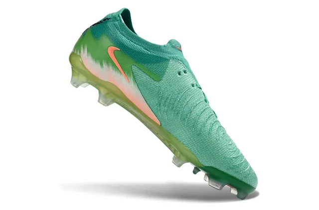 Nike Phantom GT Green Orange Low-Cut Knit Upper Asymmetric Lacing Firm-Ground Soccer Shoes 2