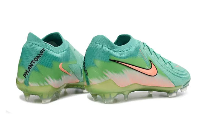 Nike Phantom GT Green Orange Low-Cut Knit Upper Asymmetric Lacing Firm-Ground Soccer Shoes 5