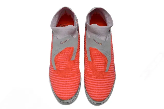 Nike Phantom GT Laranja Rosa Tênis de Futebol Colar Sock-Fit Upper Tricô Ribbed Superfície Firm-Ground 2