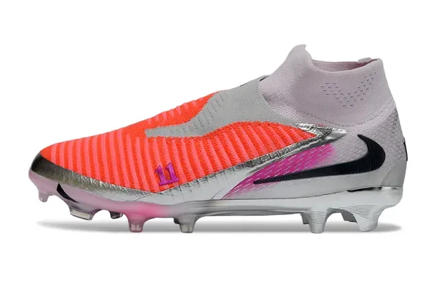 Nike Phantom GT Laranja Rosa Tênis de Futebol Colar Sock-Fit Upper Tricô Ribbed Superfície Firm-Ground 8