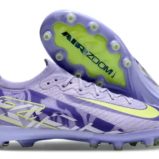Nike Phantom GT Purple Green Knit Upper Graphic-Print Overlay Firm-Ground Soccer Shoes