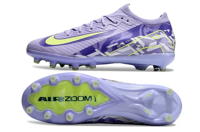 Nike Phantom GT Purple Green Knit Upper Graphic-Print Overlay Firm-Ground Soccer Shoes 5