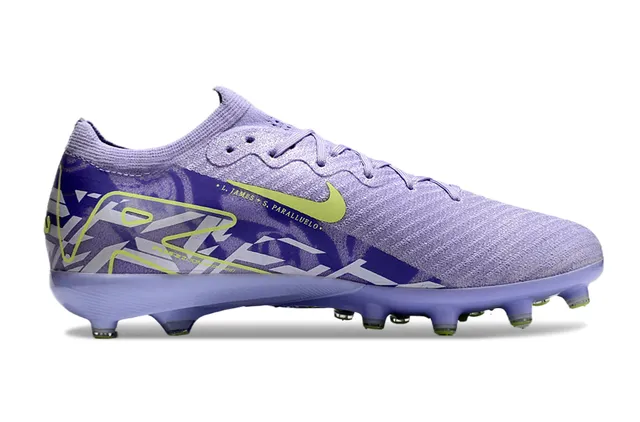 Nike Phantom GT Purple Green Knit Upper Graphic-Print Overlay Firm-Ground Soccer Shoes 7