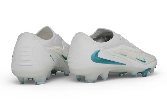 Nike Phantom GT White Blue Knit Upper Transparent TPU Cage Firm-Ground Soccer Shoes 5